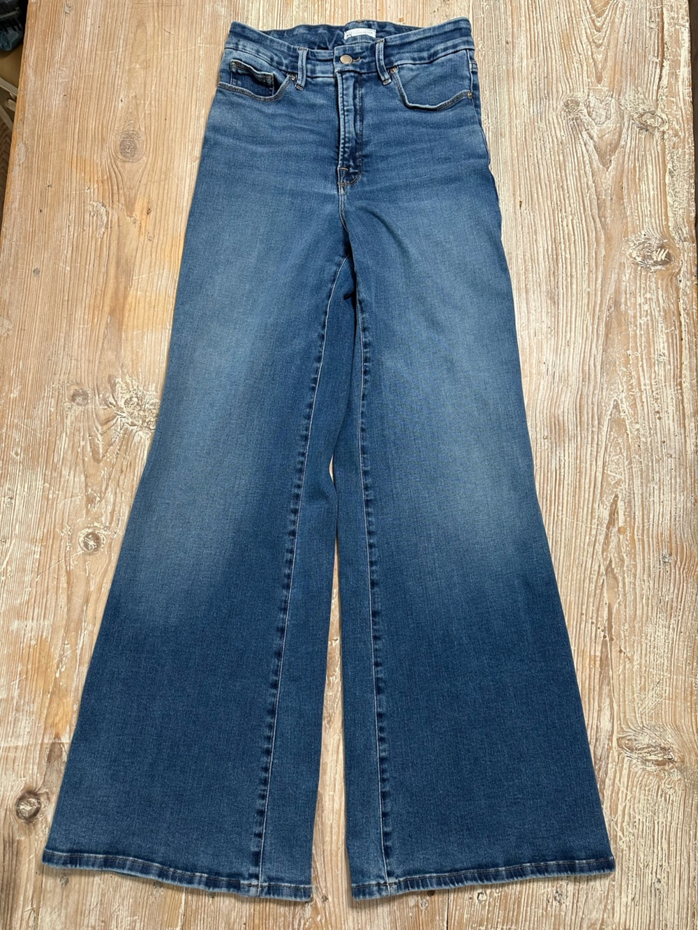 Good American Good Waist Palazzo Jeans Wide Leg High Rise 6/26 - Picture 6 of 11